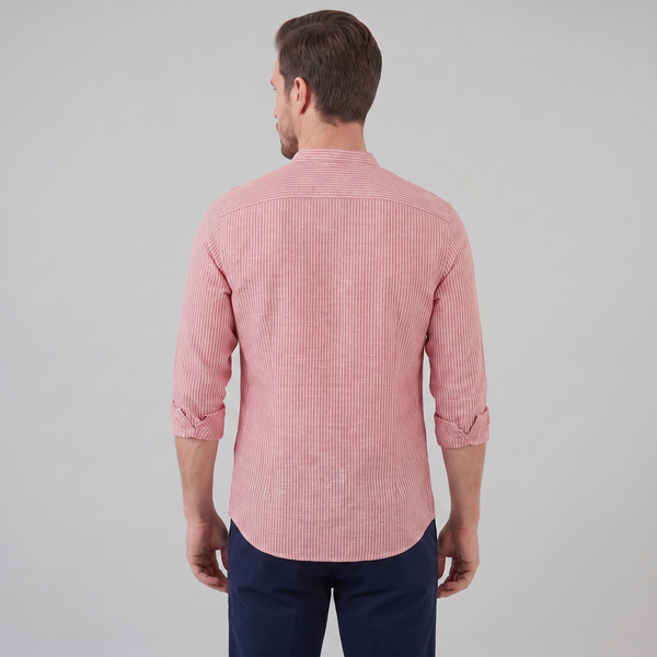 Long Sleeve Striped Henley Shirt