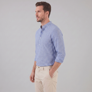 Long Sleeve Striped Henley Shirt