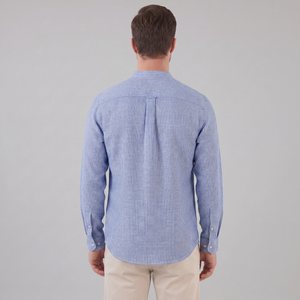 Long Sleeve Striped Henley Shirt