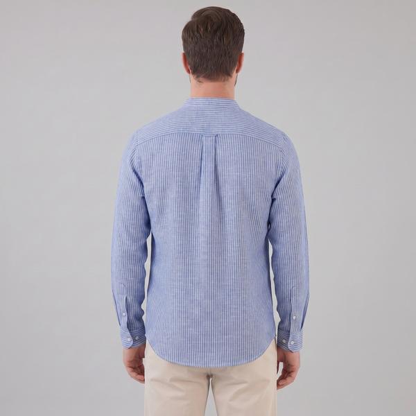 Long Sleeve Striped Henley Shirt