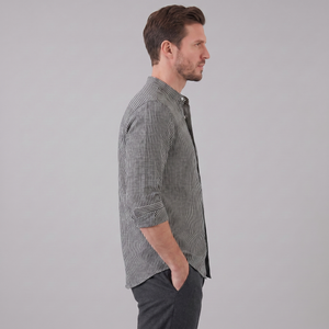 Long Sleeve Striped Henley Shirt