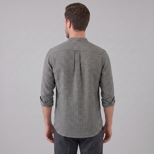 Long Sleeve Striped Henley Shirt