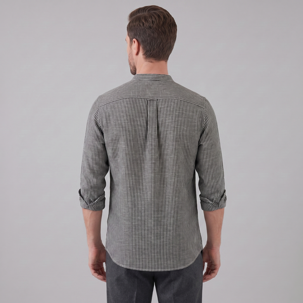 Long Sleeve Striped Henley Shirt