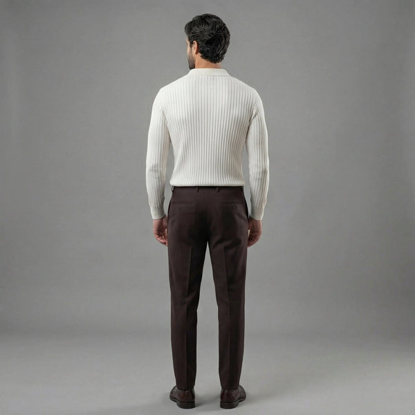 Long Sleeve Zipper Polo Sweater