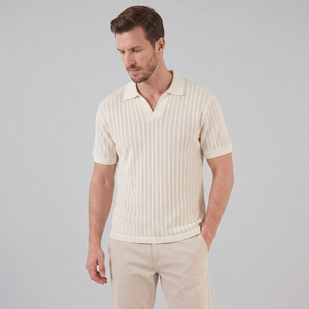 Open Collar Summer Polo Shirt