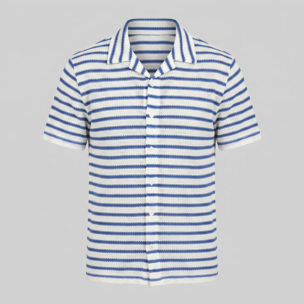 Open-Knit Stripe Resort Shirt