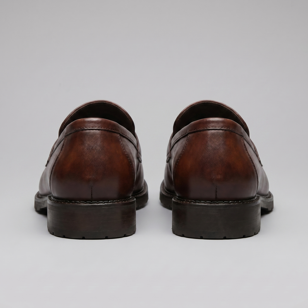 Penny Loafers With Brogue Details
