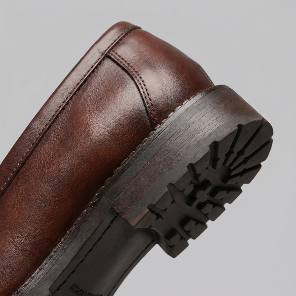 Penny Loafers With Brogue Details