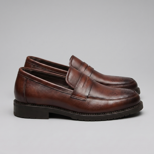 Penny Loafers With Brogue Details