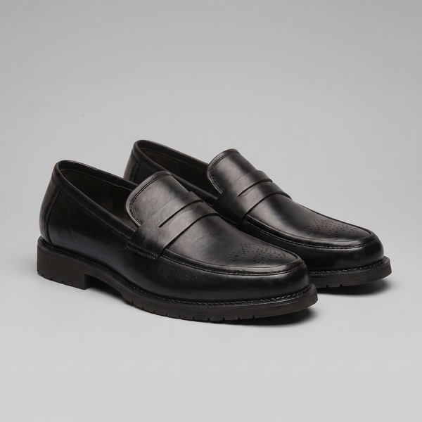 Penny Loafers With Brogue Details