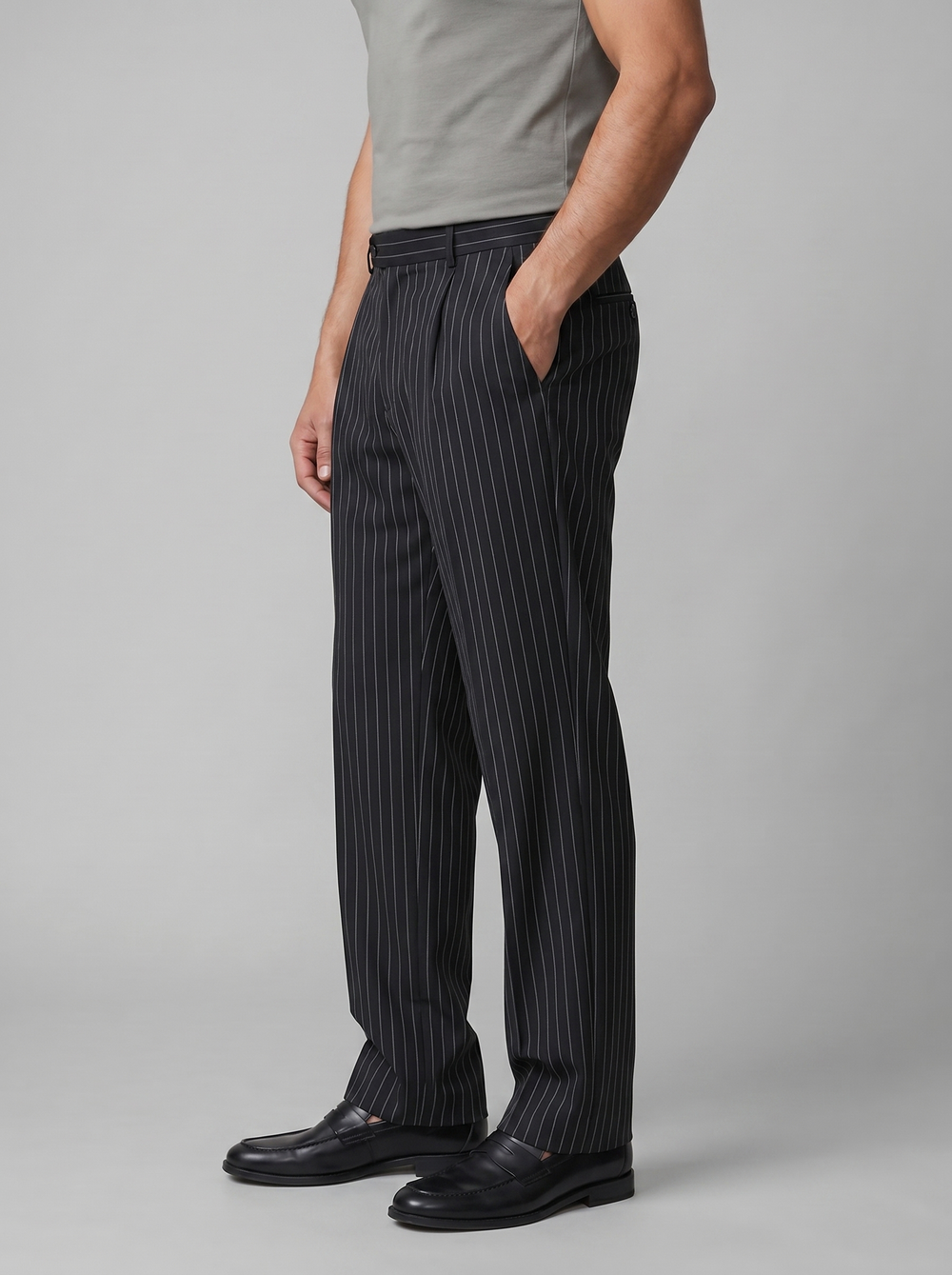 Pinstripe Wide Leg Trousers