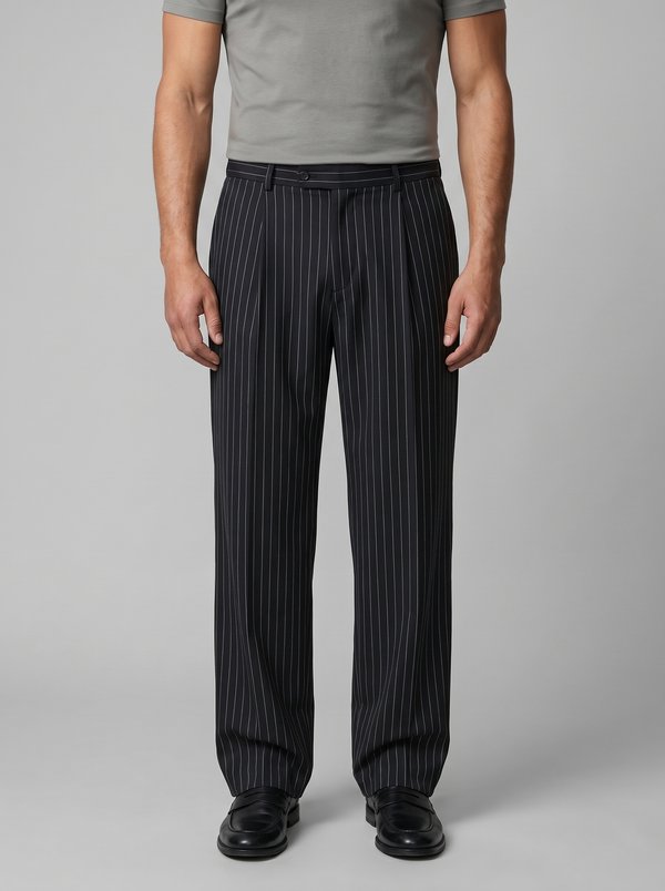 Pinstripe Wide Leg Trousers