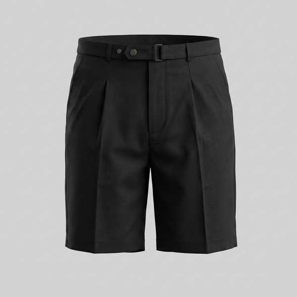 Pleated Tailored Chino Shorts