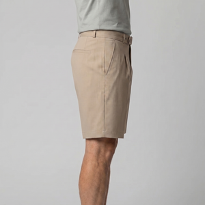 Pleated Tailored Chino Shorts