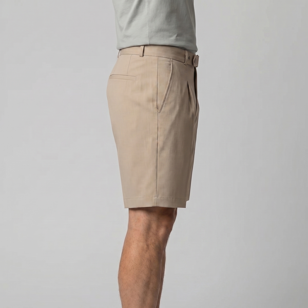 Pleated Tailored Chino Shorts