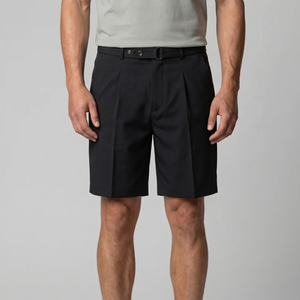 Pleated Tailored Chino Shorts