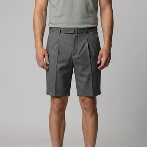 Pleated Tailored Chino Shorts