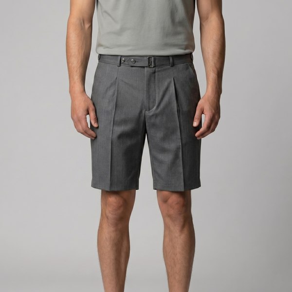 Pleated Tailored Chino Shorts