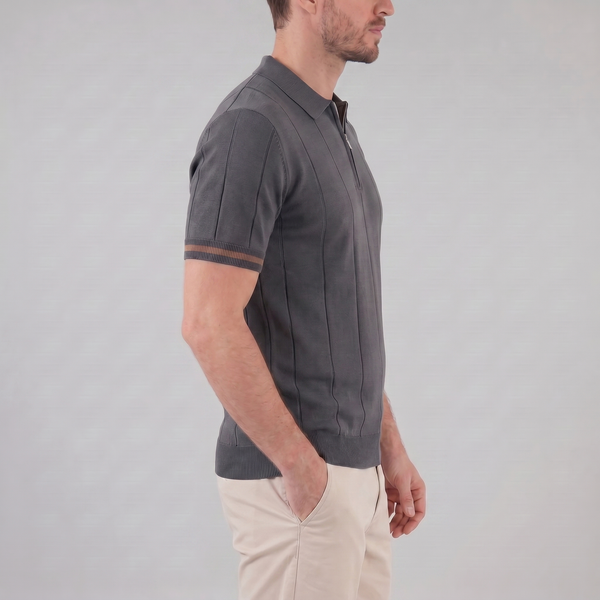 Polo Shirt With Zip Collar