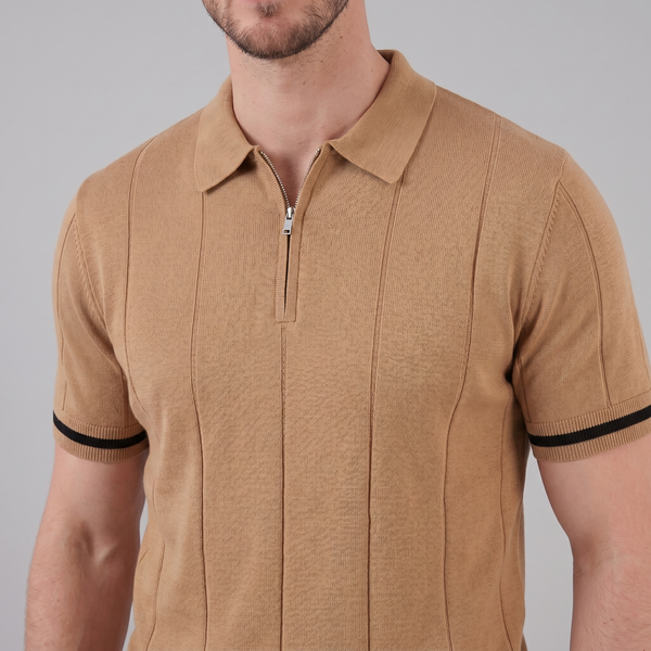 Polo Shirt With Zip Collar