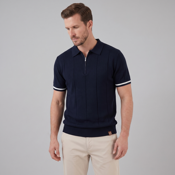 Polo Shirt With Zip Collar