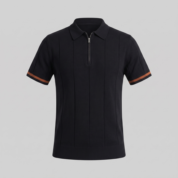 Polo Shirt With Zip Collar