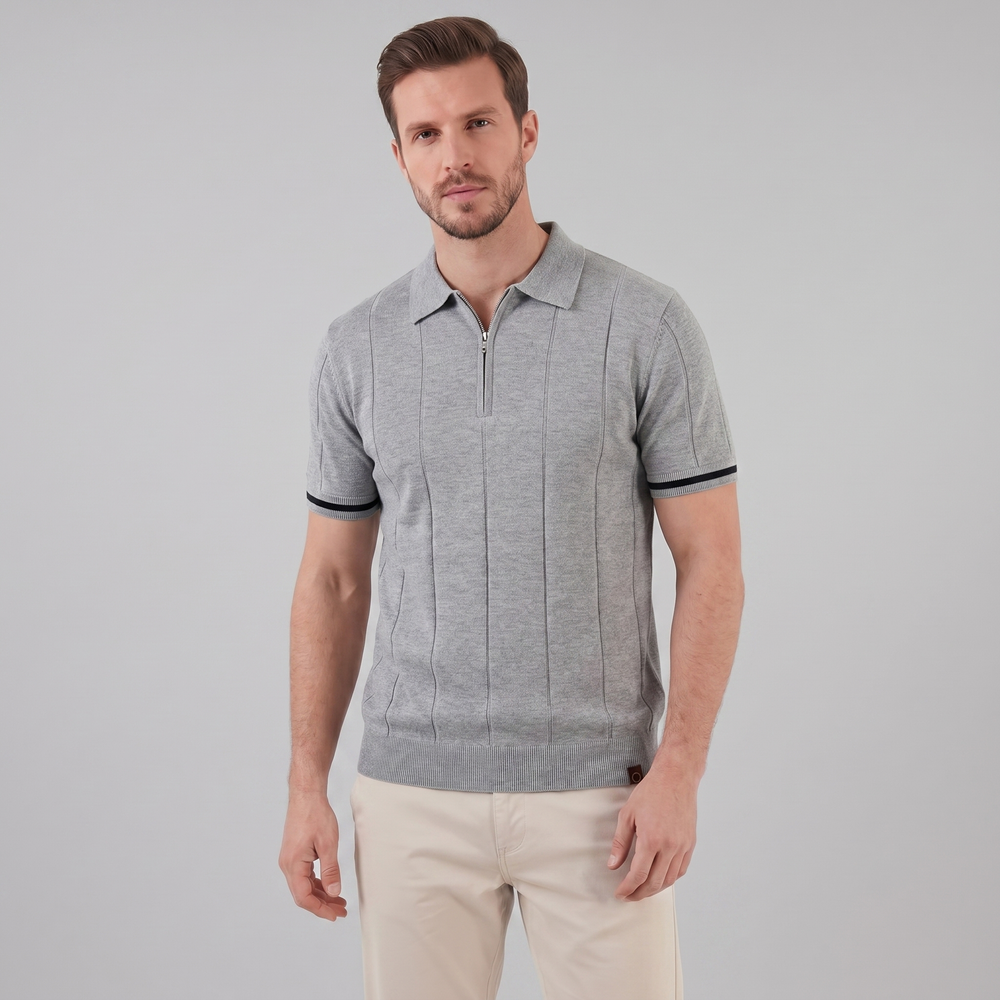 Polo Shirt With Zip Collar