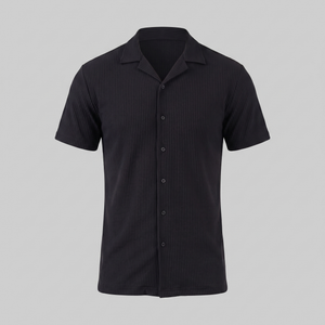 Ribbed Cuban Collar Shirt