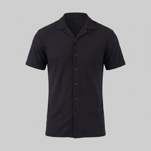Ribbed Cuban Collar Shirt