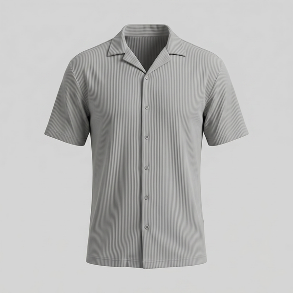 Ribbed Cuban Collar Shirt