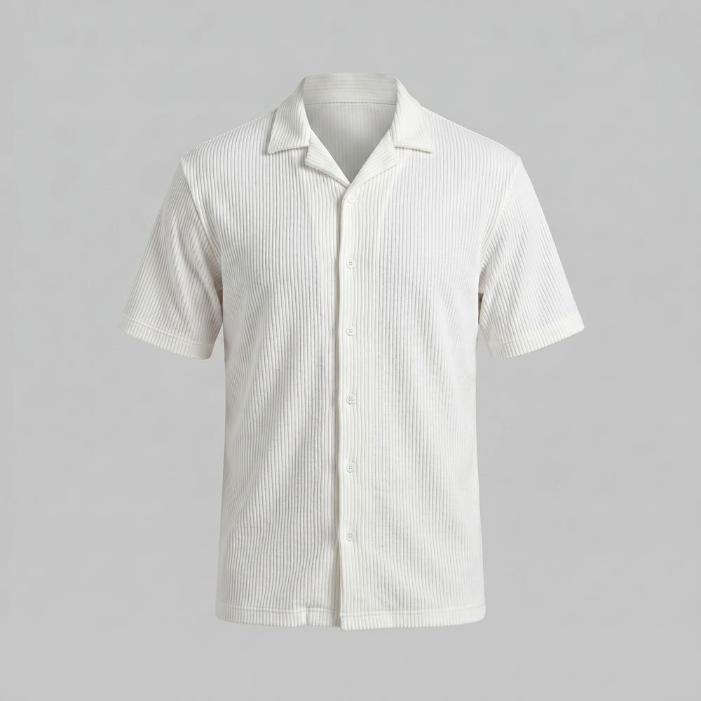 Ribbed Cuban Collar Shirt