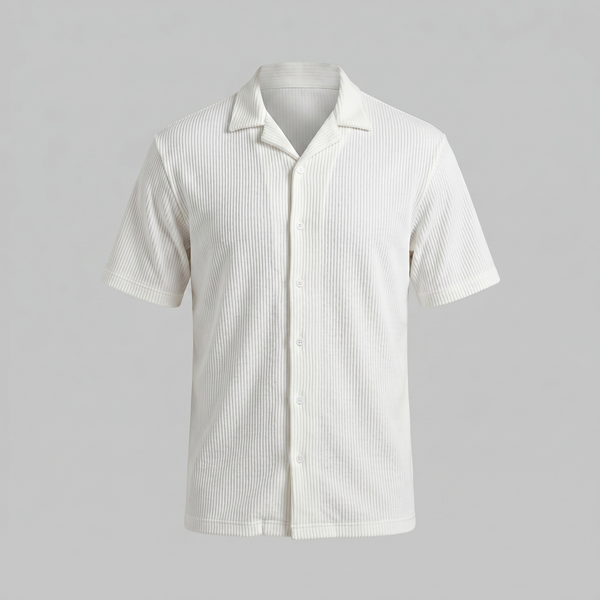 Ribbed Cuban Collar Shirt