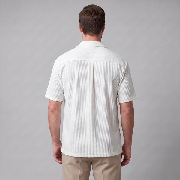 Ribbed Cuban Collar Shirt