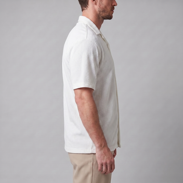 Ribbed Cuban Collar Shirt