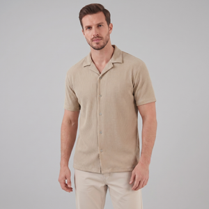Ribbed Cuban Collar Shirt