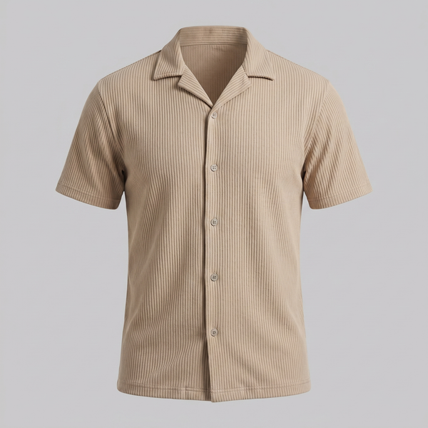 Ribbed Cuban Collar Shirt