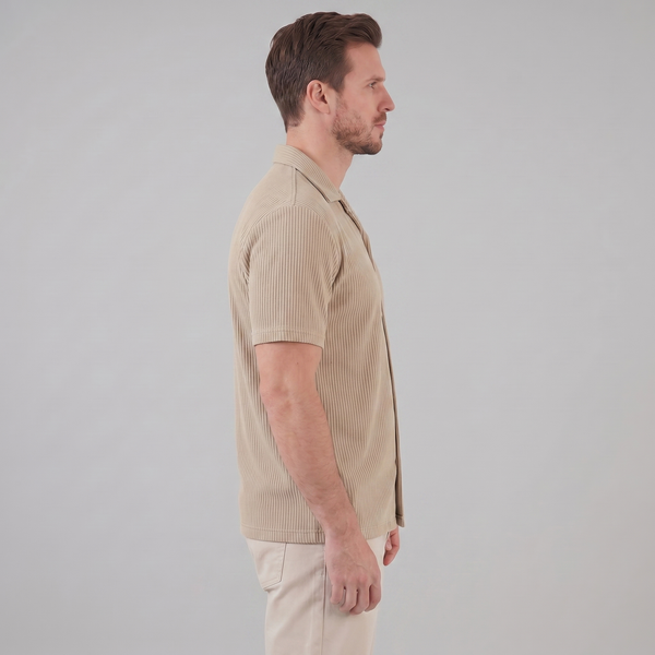 Ribbed Cuban Collar Shirt