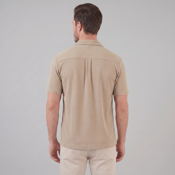 Ribbed Cuban Collar Shirt
