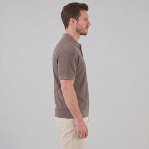 Ribbed Short Sleeve Polo Shirt