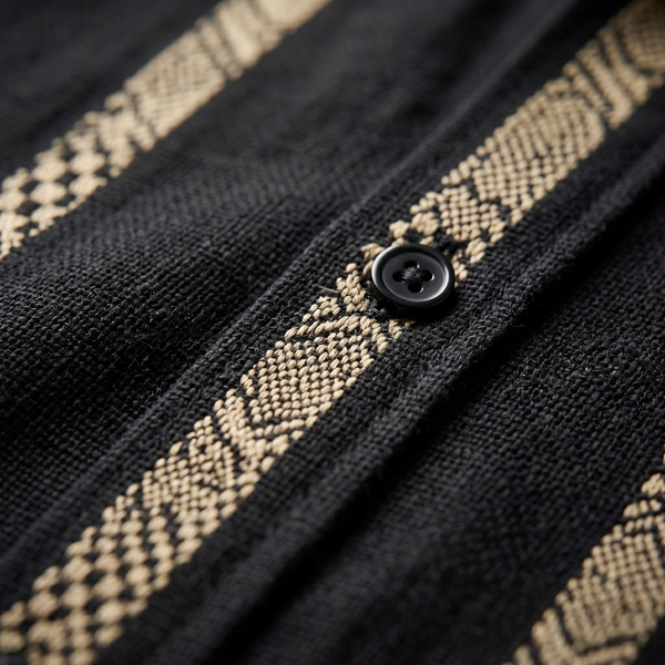 Short Sleeve Textured Stripe Button-Up Shirt