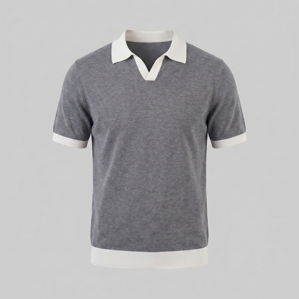 Short Sleeve Knitted Polo Shirt