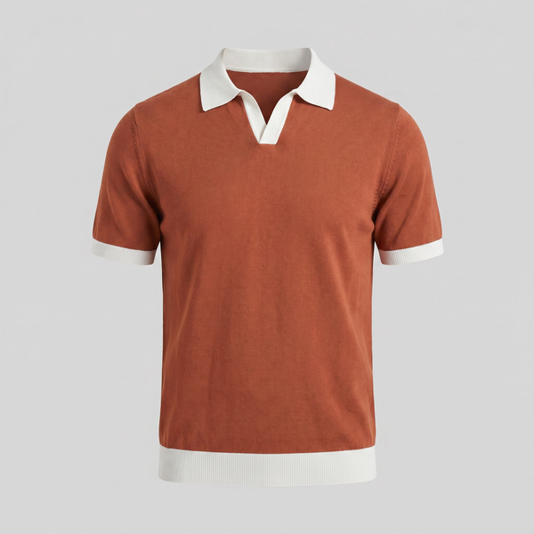 Short Sleeve Knitted Polo Shirt