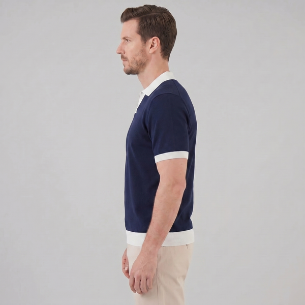 Short Sleeve Knitted Polo Shirt