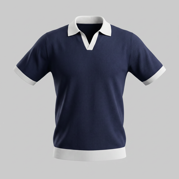 Short Sleeve Knitted Polo Shirt