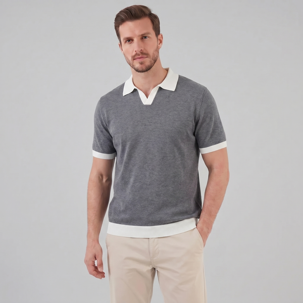 Short Sleeve Knitted Polo Shirt