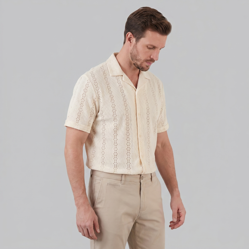 Short Sleeve Cuban Collar Shirt