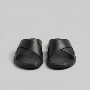 Slide Sandals With Cross Strap Design