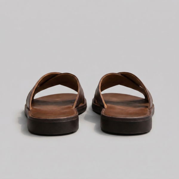 Slide Sandals With Cross Strap Design
