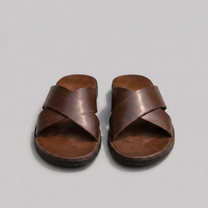 Slide Sandals With Cross Strap Design