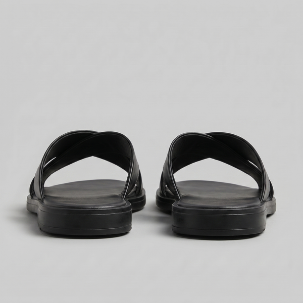 Slide Sandals With Cross Strap Design